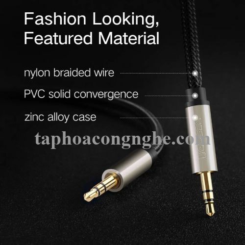 Ugreen 10606 5M màu Đen Cáp âm thanh 2 đầu 3.5mm dương cao cấp AV125 30010606